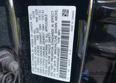 2020 Honda Cr-V Awd Lx из США, поврежденный, VIN 2HKRW2H20LH643267